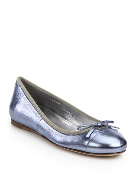 prada blue leather flats|prada official website usa.